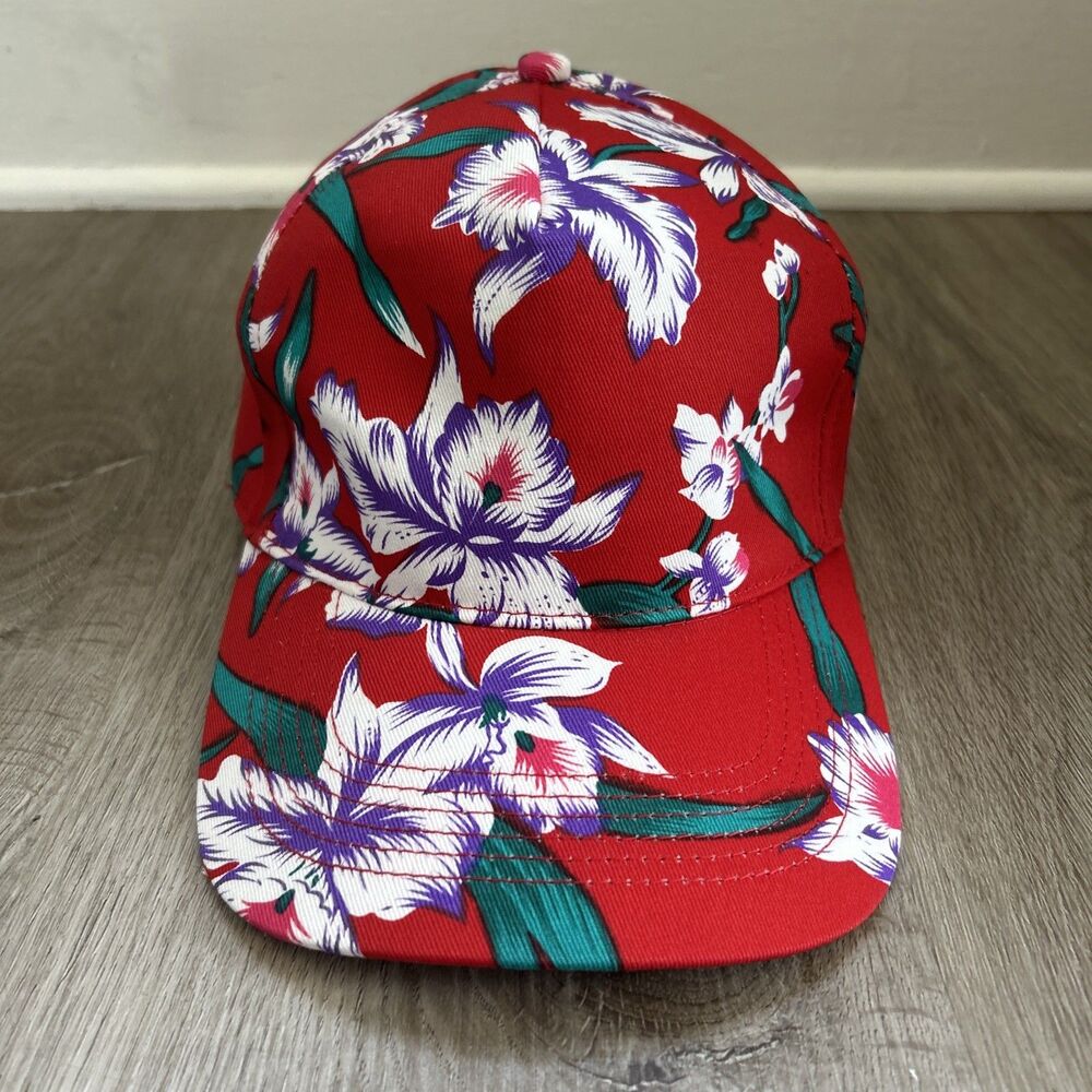 San Sun Snapback Hat Tropical Floral Flower Cap OSFA Vintage Deadstock One Size